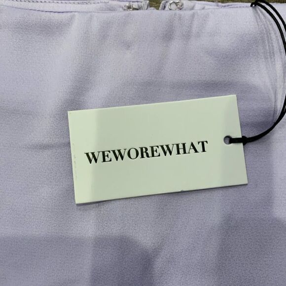 We Wore What NWT Satin Charmeuse Heather Purple Mini Skirt Size Small - Picture 4 of 8